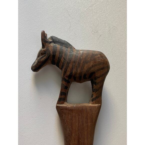 Vintage wooden spoon, hand carved, zebra 12 inch - Picture 2 of 8